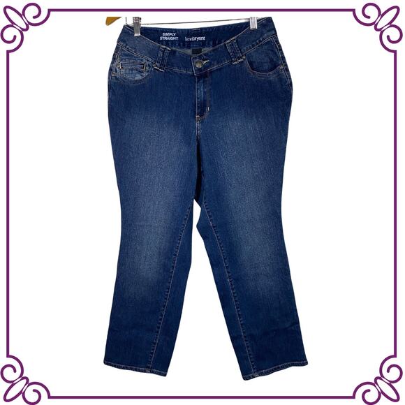 Lane Bryant Simply Straight Dark Blue Jeans Size 14 Petite - Picture 1 of 7